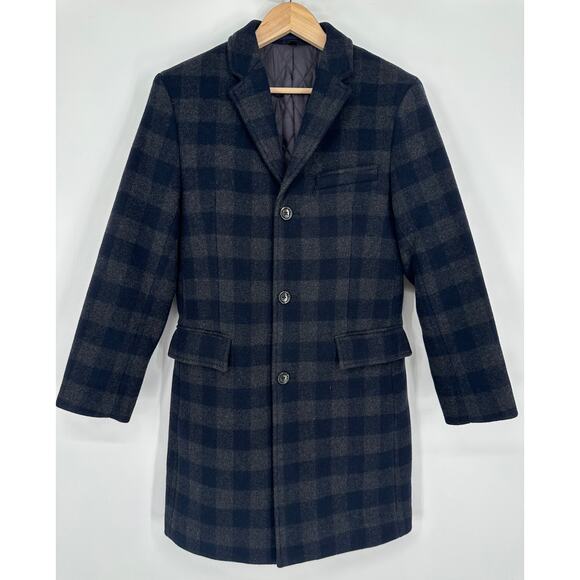J. Crew Ludlow Topcoat Wool Blend Plaid Check Overcoat Jacket Quilted Coat, 36S - Picture 4 of 14